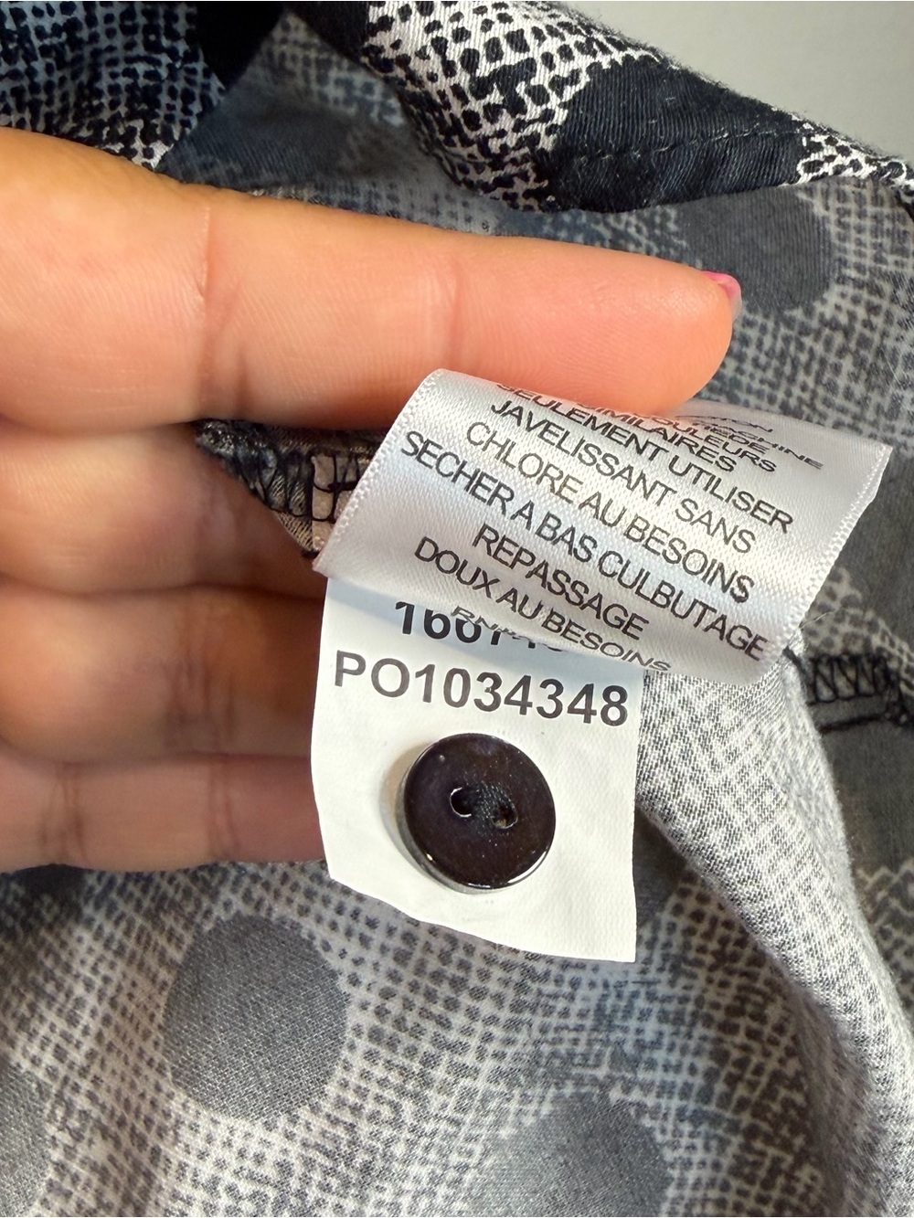 Foxcroft Wrinkle Free Black & White Polka Dot Button-Down Blouse - Picture 5 of 7